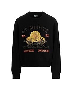 Bally Men's Black St. Moritz Graphic Print Cotton Sweatshirt