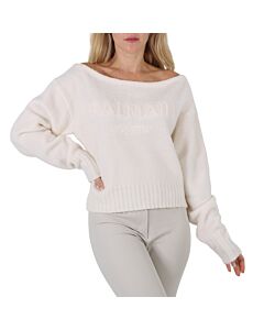 Balmain Ladies Off-Shoulder Wool-Cashmere Sweater, Brand Size 40 (US Size 8)