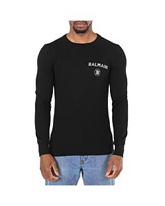 Balmain Men's Black Logo Crewneck Sweater