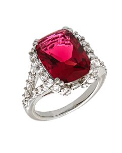 Bertha Juliet Collection Women's 18k WG Plated Red Statement Fashion Ring