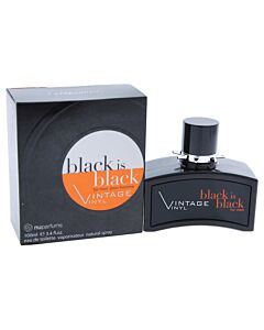Black Is Black Vintage Vinyl By Nu Parfums Edt Spray 3.4 Oz