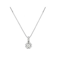 Bliss Dream 18K White Gold, Diamond Flower Pendant Necklace 20085136