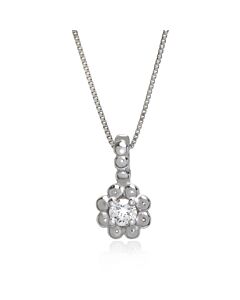 Bliss Dream 18K White Gold, Diamond Flower Pendant Necklace 20085137