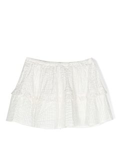 Bonpoint Blanc Lait Tiered Jupe Cattleya Cotton Skirt, Brand Size 12A