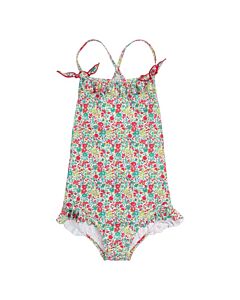 Bonpoint Girls Floral Print Abbie Ruffled 1-Piece Swimsuit