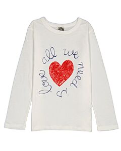 Bonton Kids All We Need Is Love Long Sleeve Heart T-shirt