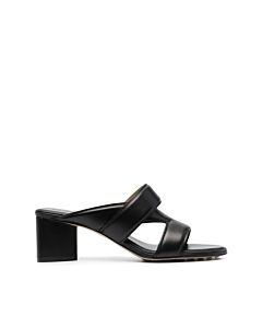 Bottega Veneta Ladies Black Crossover-band Detail Sandals, Brand Size 38 ( US Size 8 )