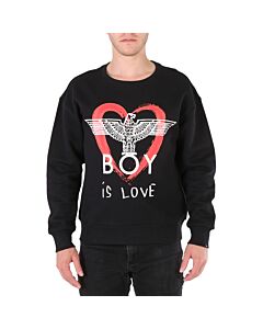 Boy London Boy Is Love Cotton Logo Sweatshirt In Black