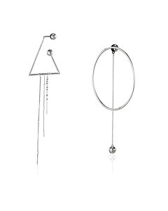 Burberry Asymmetrical Ball Chain Drop Earrings