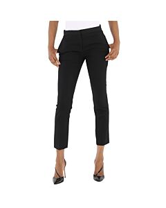 Burberry Black Wool Cropped Tailored Trousers