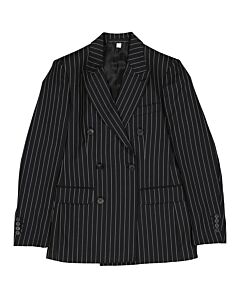 Burberry Black Wool Pinstriped English Fit Suit