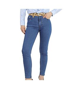 Burberry Blue Bambi Waisted High-rise Skinny Jeans