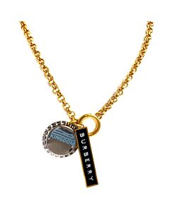Burberry Bottle Cap And Logo Tag Gold-plated Chain Necklace