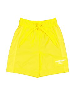 Burberry Boys Acid Yellow Horseferry Motif Swim Shorts