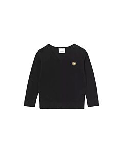 Burberry Boys Black Thomas Bear Motif Cashmere Cotton Sweater