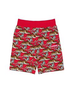 Burberry Boys Bright Red Piere Tiger Print Shorts