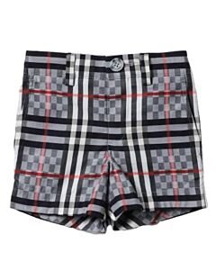 Burberry Boys Dizzy Pale Blue Check Checkerboard Tailored Shorts