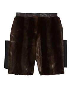 Burberry Brown Faux Fur Panelled Shorts