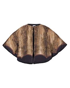 Burberry Carrie Animal-Print Silk Capelet In Burnt Almond, Size One Size