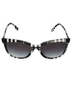 Burberry Clare 56 mm Check White/Black Sunglasses