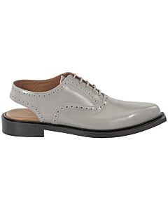 Burberry Cloud Grey Leather Slingback Oxford Brogue Shoes