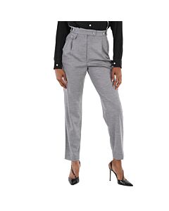 Burberry Cloud Grey Wool -blend Cutout Tailored Trousers