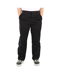 Burberry Contrasting Quote Detail Cotton Trousers