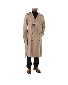 Burberry Cotton Gabardine V-neck Trench Coat In Soft Fawn, Brand Size 50 (US Size 40)
