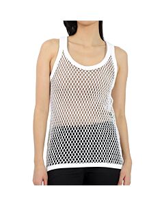 Burberry Cotton String Mesh Tank Top In Optic White