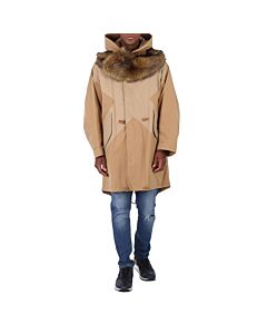 Burberry Cotton-twill Blend Parka Coat With Detachable Hood