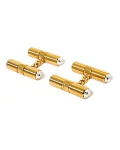 Burberry Crystal Gold-plated Bolt Chain-link Cufflinks