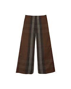 Burberry Dark Birch Brown Check Custom Fit Trousers, Brand Size 4 (US Size 2)
