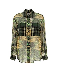 Burberry Dark Fern Green Ferne Check Camouflage Shirt