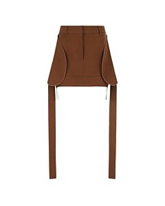 Burberry Deep Bark Brown Side Panels Mini Skirt