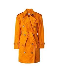 Burberry Deep Orange Whetstone Water Resistant Nylon Trench Coat