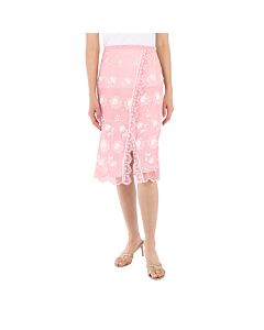 Burberry Floral-embroidered Tulle Skirt