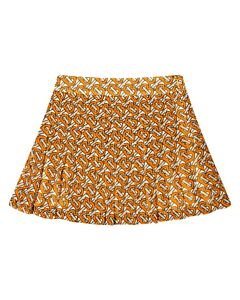Burberry Girls Camila Monogram Skirt In Bright Orange