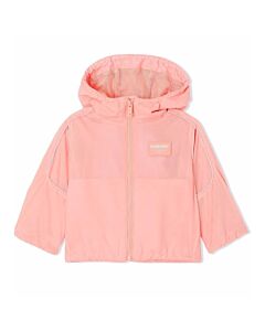 Burberry Girls Light Clay Pink Addison Horseferry Hooded Jacket, Size 2Y
