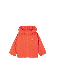Burberry Girls Vermilion Red Addison Horseferry Hooded Jacket, Size 2Y