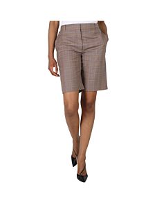 Burberry Ladies Birch Brown Mae Prince Of Wales Check Shorts