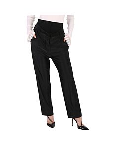 Burberry Ladies Black Lombardy Double-waisted Jersey Pants