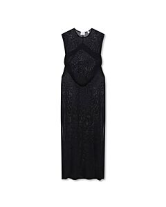 Burberry Ladies Black Side-Slit Sheer Maxi Dress