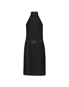 Burberry Ladies Black Silk Bib Funnel-Neck Sleeveless Dress