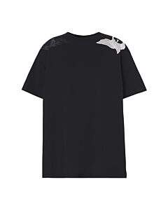 Burberry Ladies Black Silk Satin Swan Graphic T-Shirt, Brand Size 2 (US Size 0)