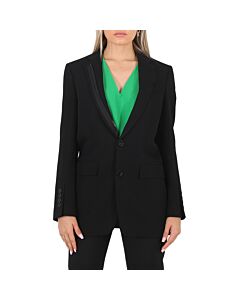Burberry Ladies Black Tailored Single-Breasted Blazer Jacket