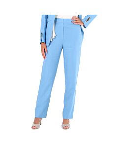 Burberry Ladies Blue Topaz Jersey Sash Detail Tailored Trousers