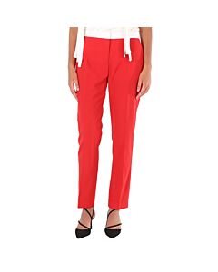Burberry Ladies Bright Red Hanover Two-tone Wool Tailored Trousers