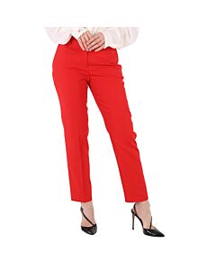 Burberry Ladies Bright Red High-Waisted Wool Tailored Trousers