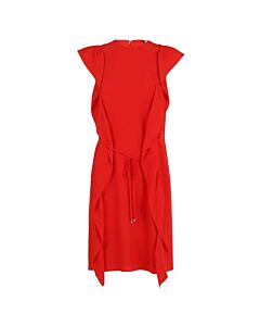 Burberry Ladies Bright Red Silk Crepe De Chine Dress