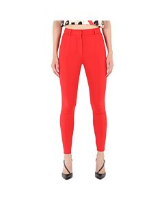 Burberry Ladies Bright Red Stretch Jersey Trousers, Brand Size 6 (US Size 4)